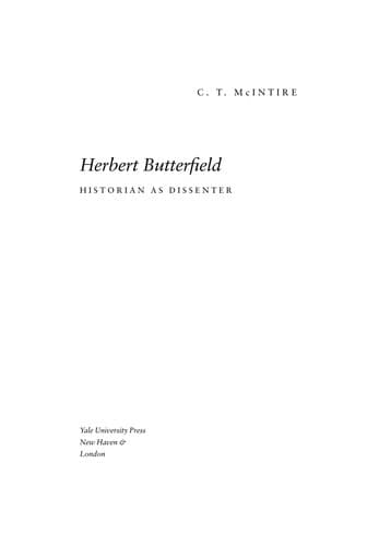 Cover image for Herbert Butterfield
