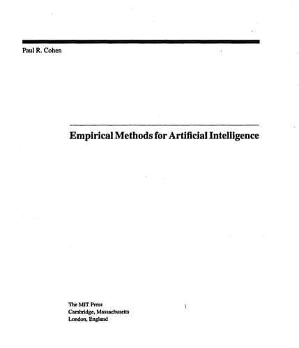 Cover image for Empirical methods for artificial intelligence
