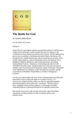 Cover image for The battle for God