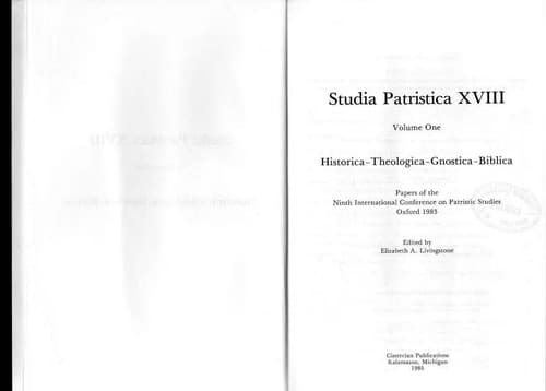 Studia Patristica XVIII