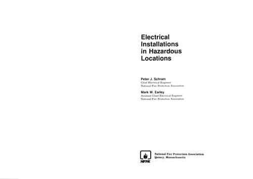 Cover image for Electrical installations in hazardous locations