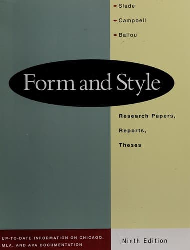 Cover image for Form and style