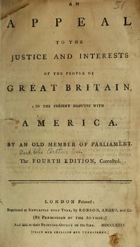 An appeal to the justice and interests of the people of Great Britain, in the present disputes with America
