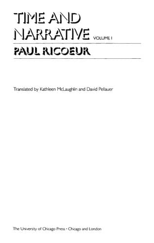 Cover image for Time and narrative