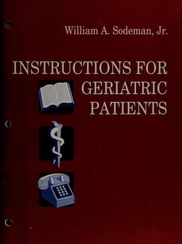 Cover image for Instructions for geriatric patients