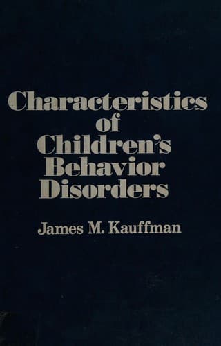 Cover image for Characteristics of children's behavior disorders