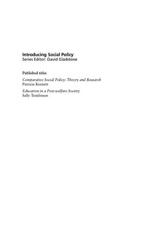 Comparative social policy