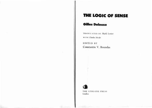 Cover image for The logic of sense