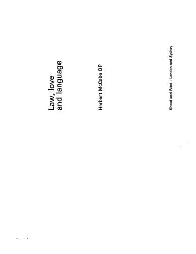 Cover image for Law, love and language.