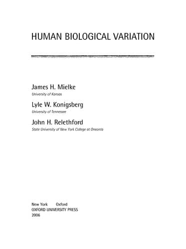 Cover image for Human biological variation