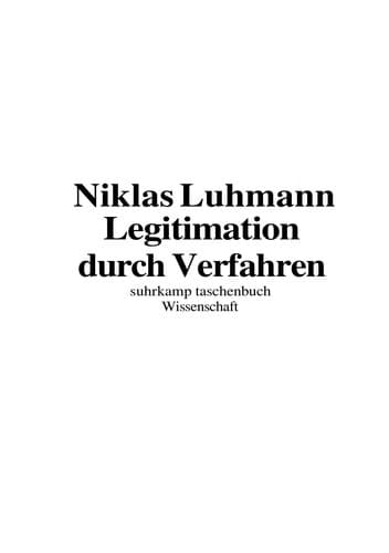 Cover image for Legitimation durch Verfahren