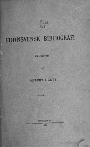 Fornsvensk bibliografi