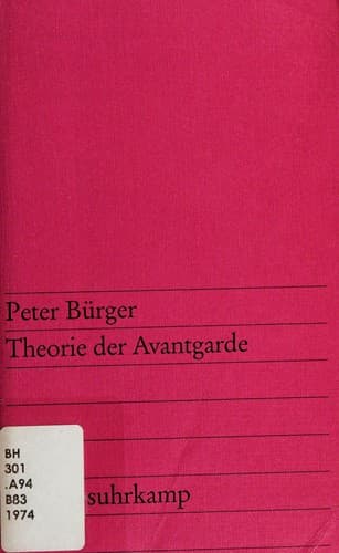 Cover image for Theorie der Avantgarde