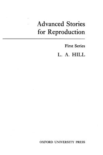 Cover image for Advanced stories for reproduction