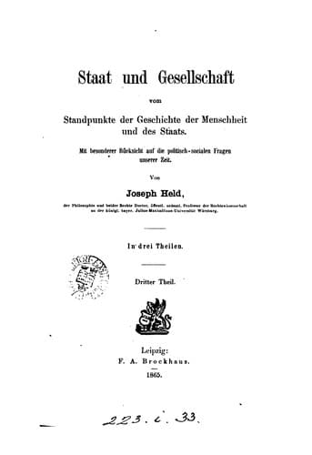 Staat und gesellschaft vom standpunkte der geschichte der menschheit und des staats