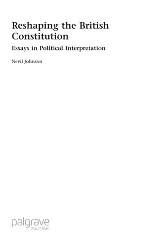 Cover image for Reshaping the British constitution