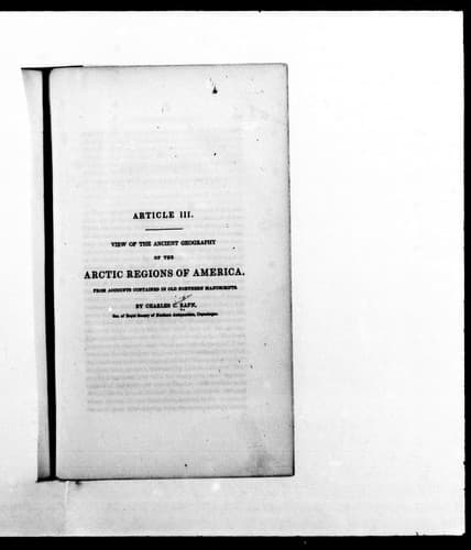 Cover image for View of the ancient geography of the Arctic regions of America