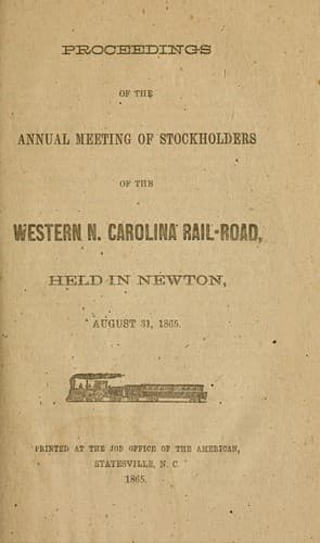 Proceedings of the ... annual meeting of stockholders of the Western N.C. Rail Road Company