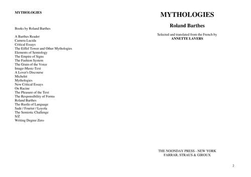 Cover image for Mythologies
