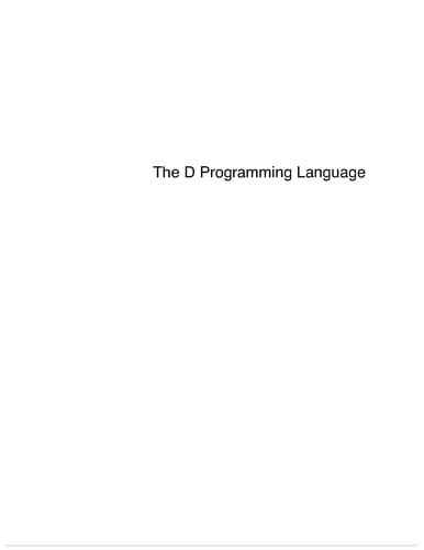 Cover image for The D programming language