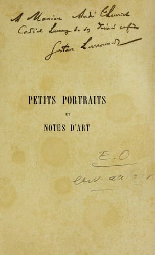 Petits portraits et notes d'art