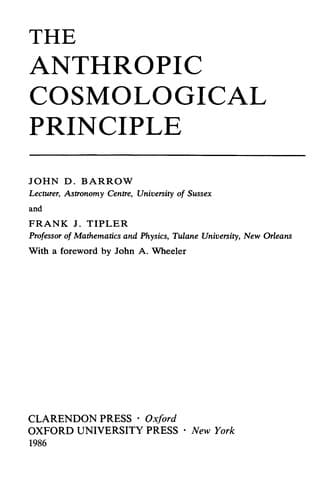 Cover image for The anthropic cosmological principle