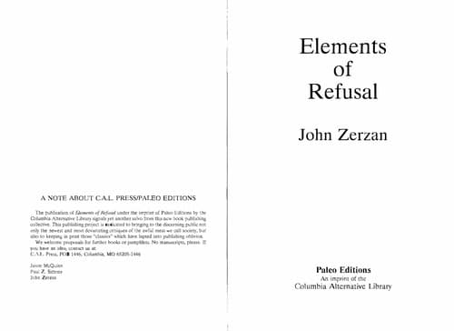 Cover image for Elements of Refusal