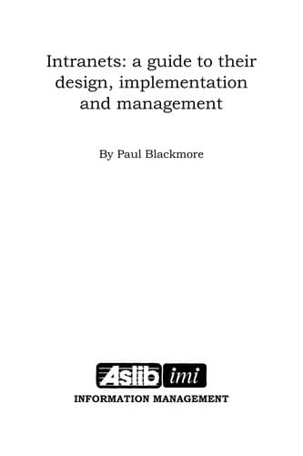 Cover image for Intranets