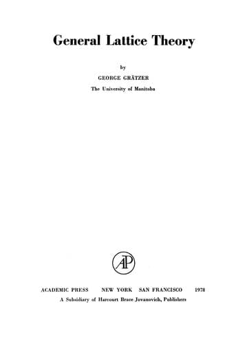 Cover image for General lattice theory