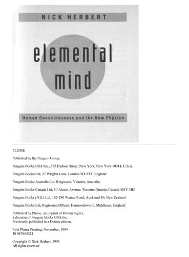 Cover image for Elemental mind