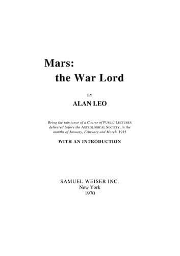 Cover image for Mars: the war lord.