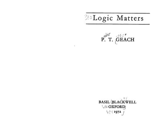 Cover image for Logic matters