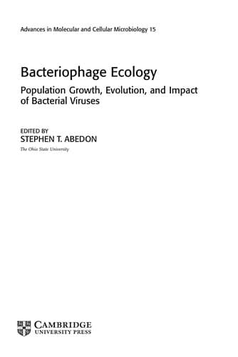 Cover image for Bacteriophage ecology