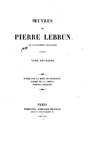 Œuvres de Pierre Lebrun ..
