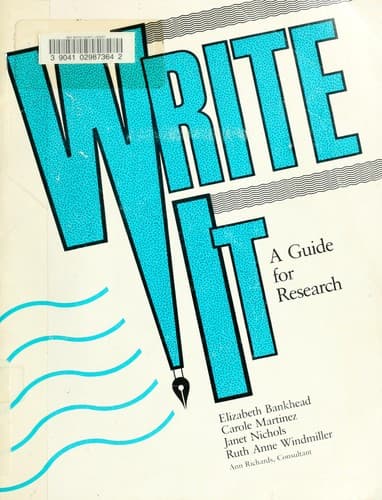 Cover image for Write It
