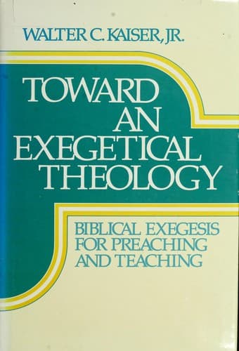 Cover image for Toward an exegetical theology