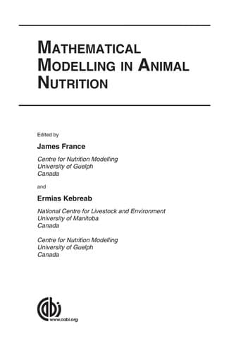 Cover image for Mathematical modelling in animal nutrition