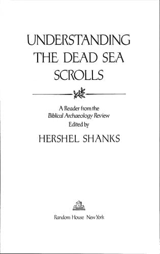 Cover image for Understanding the Dead Sea Scrolls