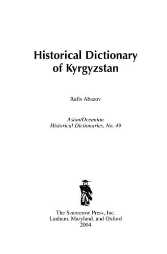 Cover image for Historical dictionary of Kyrgyzstan