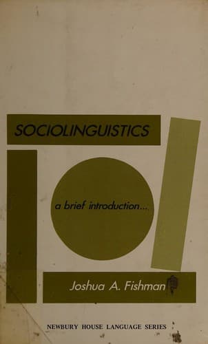 Cover image for Sociolinguistics