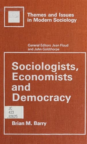 Cover image for Sociologists, economists and democracy