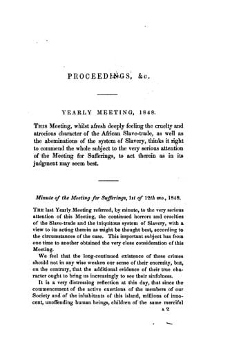 Proceedings in Relation to the Presentation of the Address of the Yearly Meeting: Of the ..