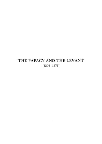 Cover image for The Papacy and the Levant (1204-1571).