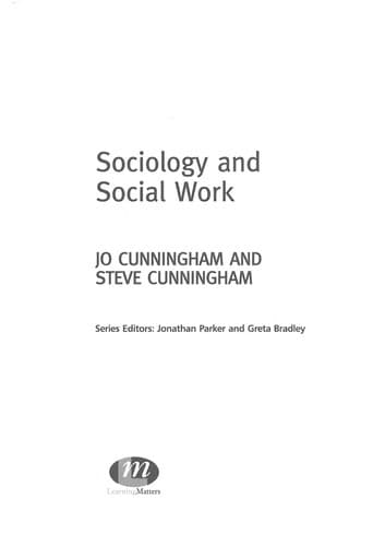 Cover image for Sociology and social work