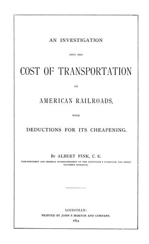 An investigation into the cost of transportation on American railroads