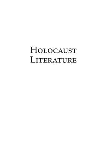 Cover image for Holocaust literature