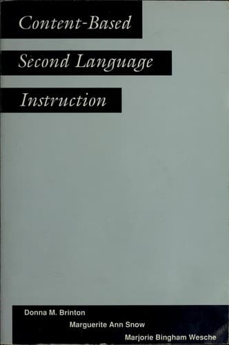 Cover image for Content-based second language instruction