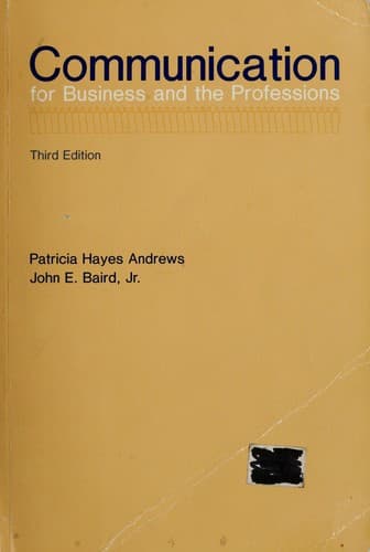 Cover image for Communication for business and the professions