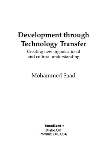 Cover image for Development through technology transfer
