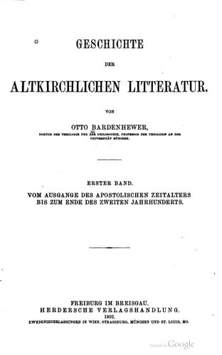 Geschichte der altkirchlichen Litteratur